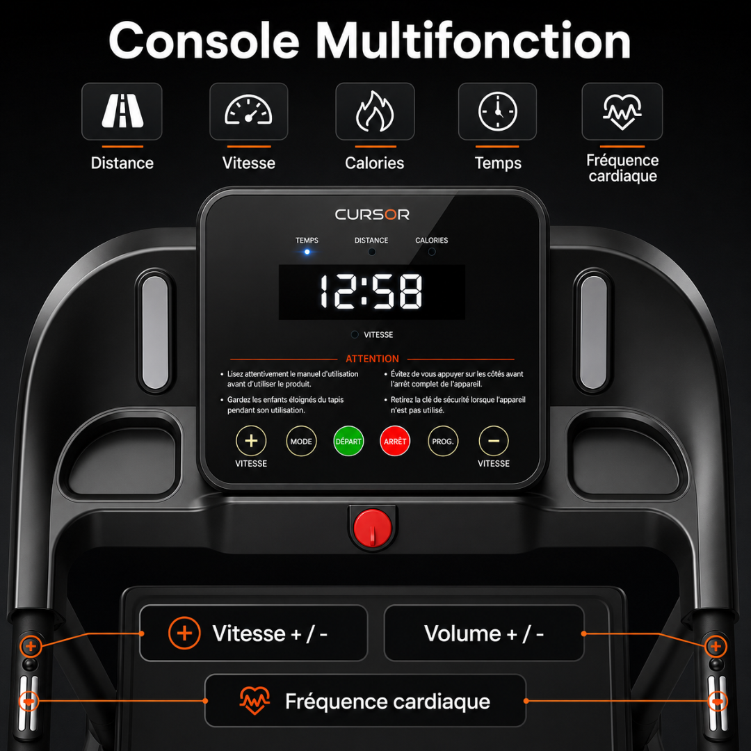Tapis marche/course connecté compact écran XXL