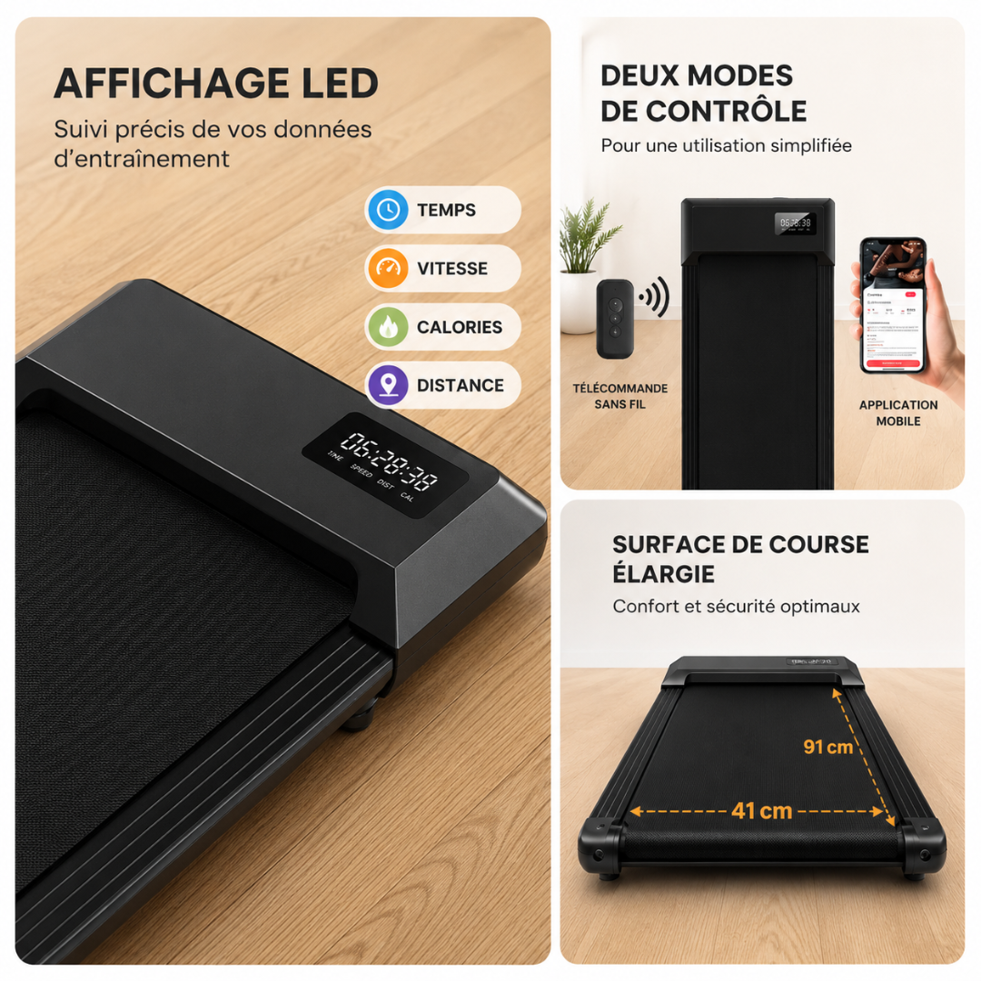 Tapis de marche/course connecté ultra compact