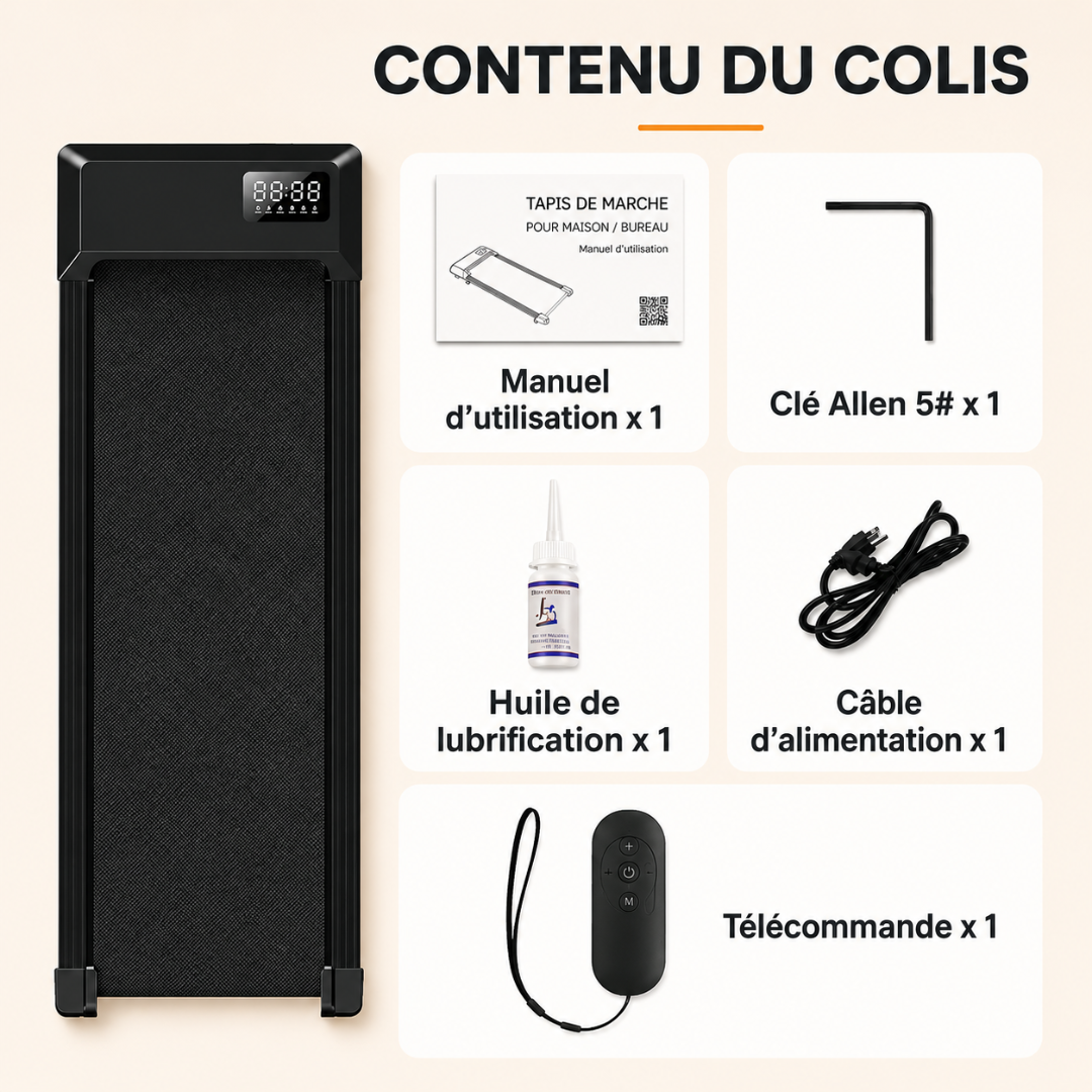 Tapis de marche/course connecté ultra compact