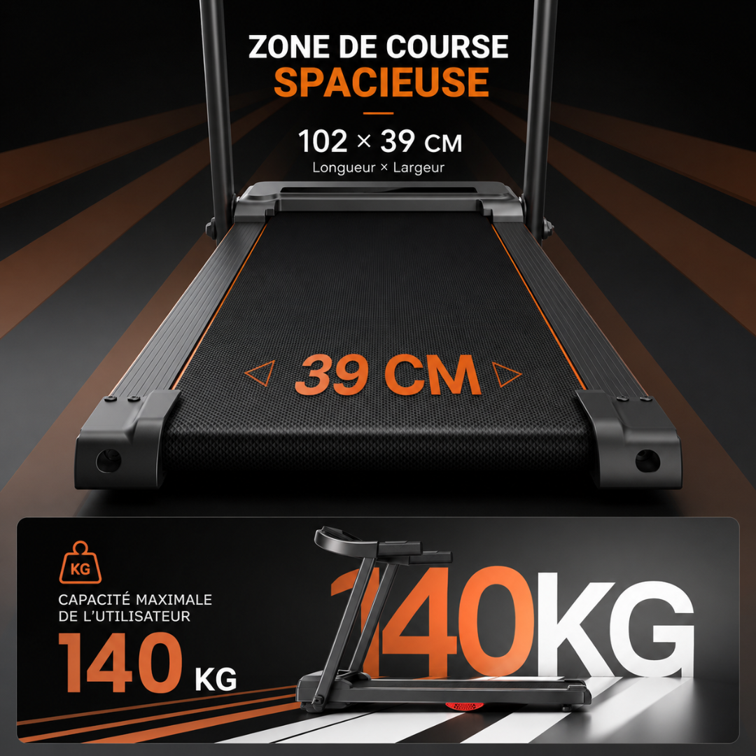 Tapis marche/course connecté compact écran XXL
