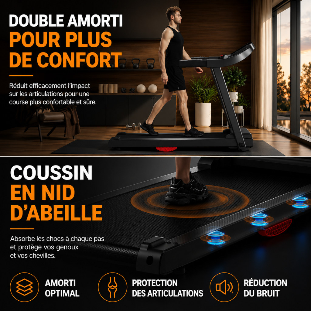 Tapis marche/course connecté compact écran XXL