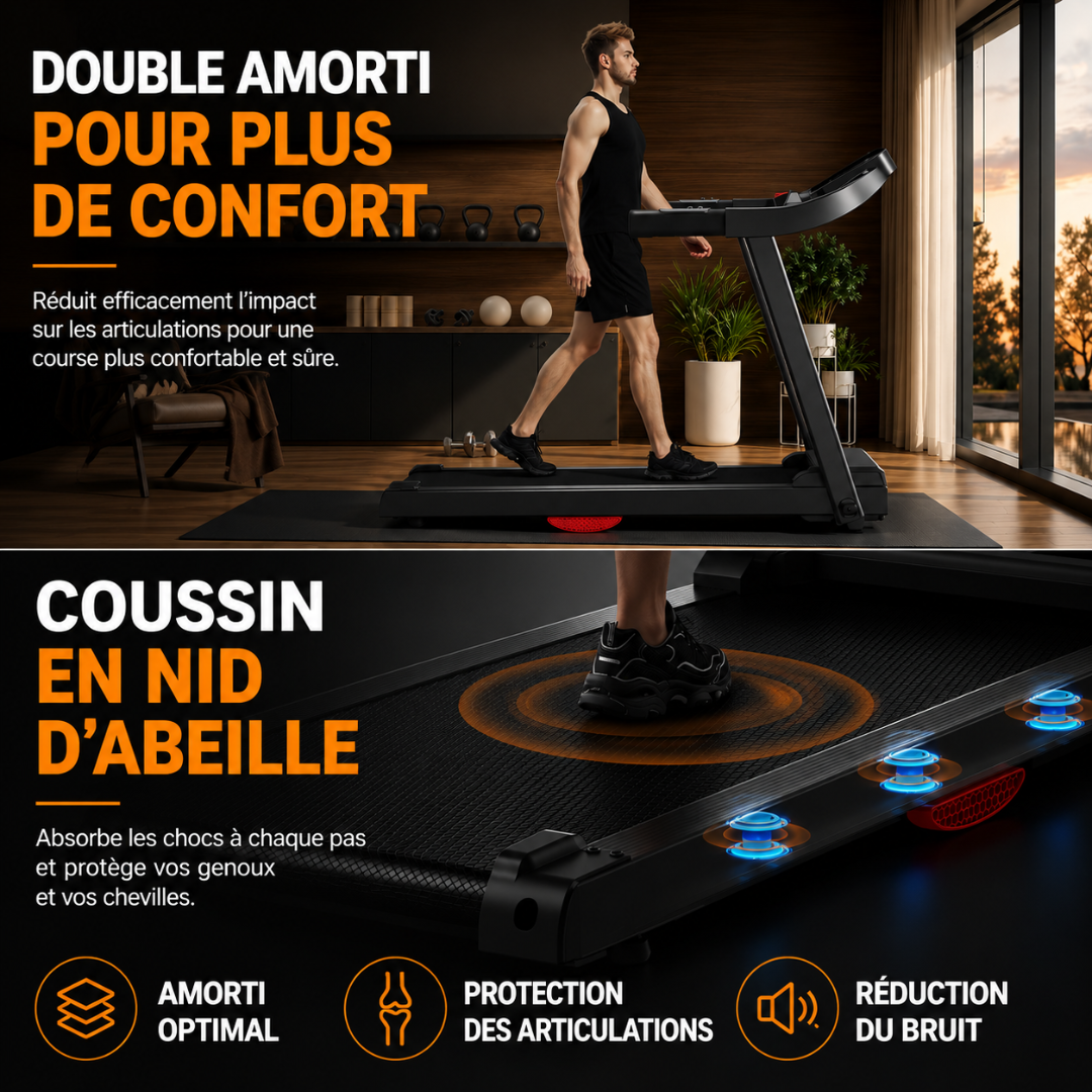 Tapis marche/course connecté compact écran XXL