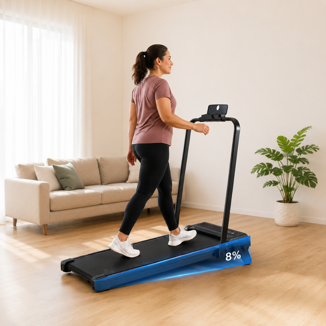 Tapis de marche/course  connecté compact avec inclinaison réglable